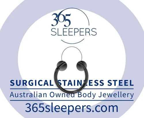 Vista 2 de 365 Sleepers - Piercing para el cuerpo de acero quirúrgico 316L, 20G, 18G, 16G, 14G, 12G, 10G, 8G, 6G, con sección abisagrado, se vende por unidad