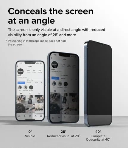 Vista 4 de Ringke Vidrio de privacidad [antiespía] compatible con iPhone 14 Plus protector de pantalla de 6.7 pulgadas, vidrio templado de cobertura completa