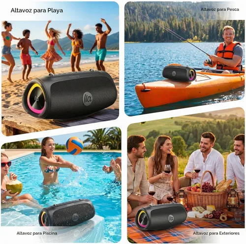 Vista 9 de TAZATA Altavoz al aire libre de Bluetooth, altavoz portátil de Bluetooth