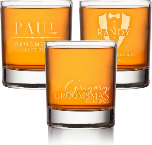 Vista 9 de Regalos individuales para padrinos de boda, vasos de whisky personalizados para padrinos de boda, regalos personalizados para propuesta de padrinos