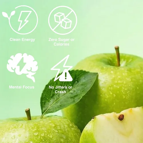 Vista 5 de Phocus Energy Boost, manzana crujiente Sin azúcar 75 mg de cafeína + L-teanina 0 calorías Sabores naturales y edulcorantes 11.5 onzas