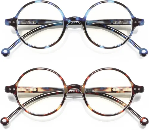 Vista 20 de Gafas de Lectura Redondas para Mujeres y Hombres con Bloqueo de Luz Azul, Lectores Circulares Unisex Ultraligeros, Gafas de Lectura sin Prescripción