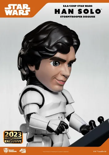 Vista 2 de Star Wars Han Solo (disfraz de Stormtrooper) EAA-123SP San Diego 2023 Figura de acción de ataque de huevo