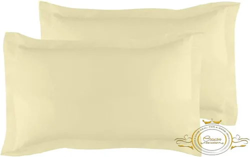 Vista 48 de Crown Collection Juego de 2 fundas de almohada estándar de 20 x 26 pulgadas, hipoalergénicas de 600 hilos, 100% algodón egipcio, fundas de almohada