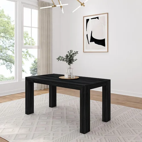 Vista 21 de Plank+Beam Mesa de comedor de 48 pulgadas, mesa de cocina de madera maciza de 48 pulgadas, mesa de comedor rectangular para comedor, oficina