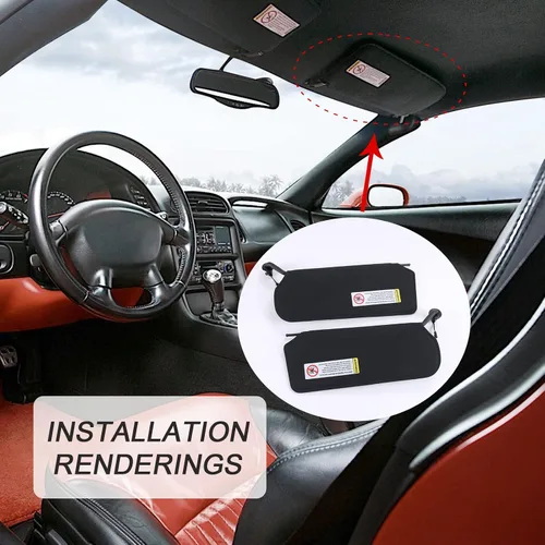 Vista 2 de Parasol automotriz BUSIDN con luces LED brillantes actualizadas, reemplazo de parasoles para Corvette C5 Chevrolet 1997-2004, reemplaza 10442033