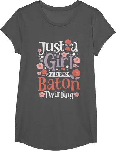Vista 40 de A Girl Who Loves Baton Twirling - Camiseta de giro Majorette Twirler, Negro