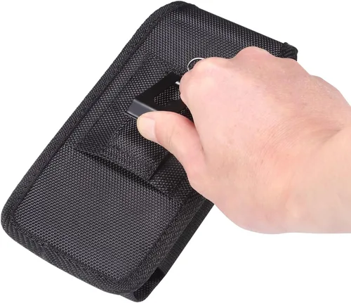 Vista 4 de Funda vertical dual con clip para cinturón, 2 fundas para teléfono celular para iPhone 15 Pro Max, Samsung Galaxy A15 A35 A55 A54 A14 A13 A53