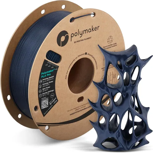 Vista 41 de Polymaker PLA Pro Filament 1.75mm 1KG Black, High-Impact Resistance Tough, High Speed Up to 300mm/s, Clean Surface, Low-Warp, Easy to Print on