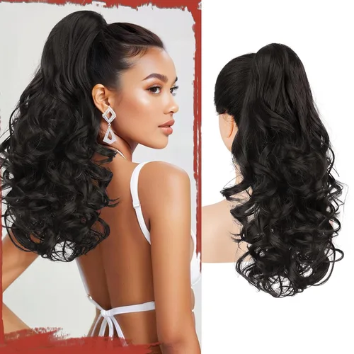 Vista 35 de SOFEIYAN Extensión de Cola de Caballo de 13" Larga y Rizada con Clip en Garra, Extensión de Cabello Sintético de Aspecto Natural para Mujeres