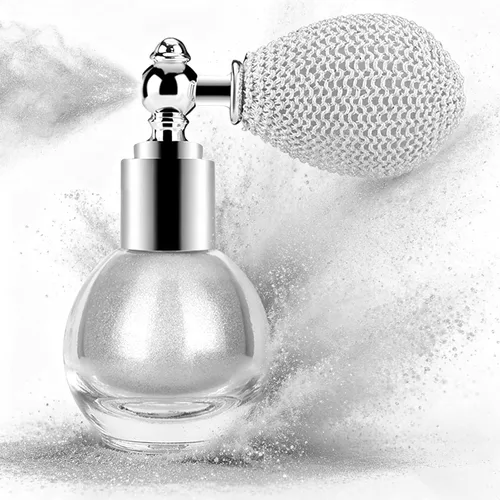 Vista 11 de KYDA Spray en polvo iluminador, spray de purpurina de alto brillo, maquillaje en polvo brillante, para cosméticos con purpurina facial y corporal