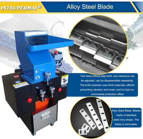 Vista 4 de INTSUPERMAI Trituradora de plástico eléctrico Máquina trituradora granuladora Máquina trituradora de plástico resistente Reciclaje para plástico