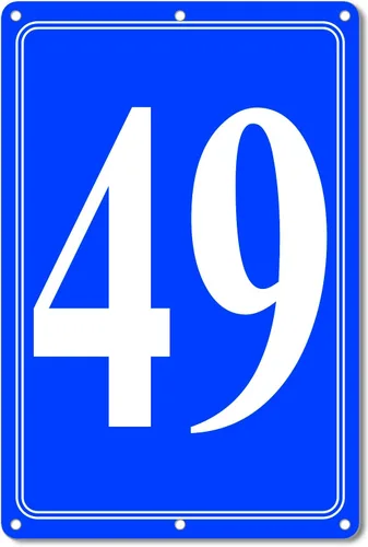 Vista 35 de Premium Aluminum Number Signs, Metal 12" X 8" Blue Numbered Sign Outdoor for Parking Lots, Floor, Dock, Court, Aisle, Field, High Visibility, No