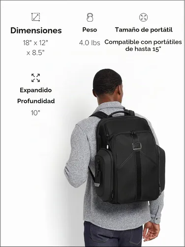 Vista 8 de TUMI Alpha Bravo Esports Pro Mochila grande, se adapta a portátiles de 15