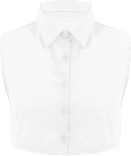 Vista 6 de Cuello falso desmontable Dickey cuello sólido medias camisas falso cuello para hombre joven