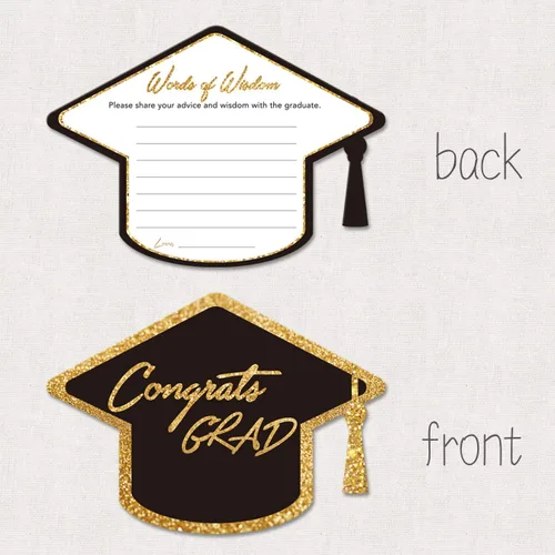 Vista 2 de Yuzi-n Tarjetas de consejos de graduación para el graduado (paquete de 50), suministros de decoración de juegos de fiesta de graduación de escuela