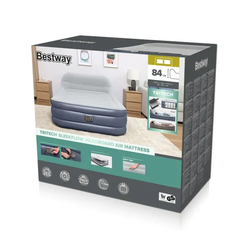 Vista 3 de Bestway Cama Doble con Motor con Cabecero 226x152x84 cm Hinchable y Camping 67923