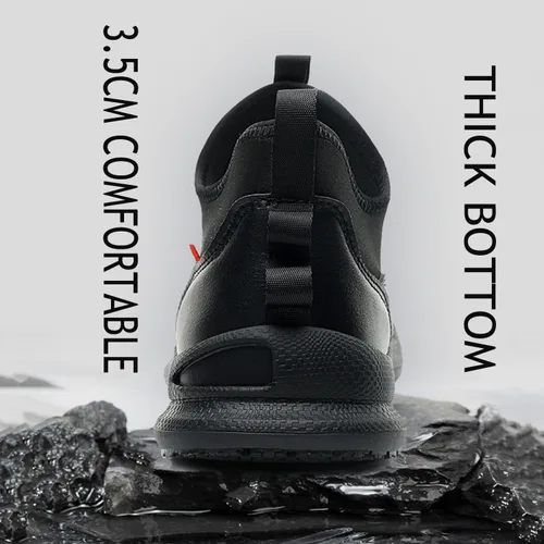 Vista 5 de PJZHJ Zapatos de trabajo antideslizantes para mujer, resistentes al agua y al aceite, zapatos de servicio de alimentos, cómodos zapatos de chef