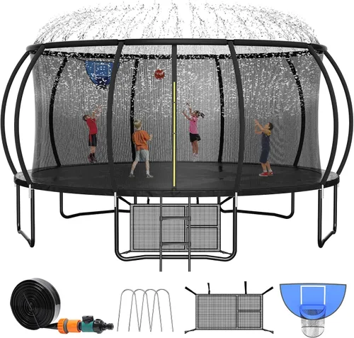Vista 23 de Zevemomo - Trampolines de 8.0 pies, 10.0 pies, 12.0 pies, 14.0 pies, 16.0 pies, para exteriores, trampolines para niños y adultos, trampolines