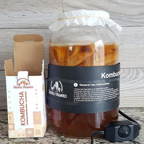 Vista 3 de Alfombrilla térmica ajustable para kombucha, envoltura térmica Bucha Brewers Kombucha, calentador de kombucha, calentador de fermentador