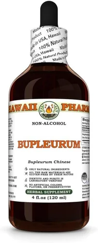 Vista 2 de Hawaii Pharm Bupleurum Extracto líquido sin alcohol, grado profesional, lote pequeño Bupleurum Chinense de raíz seca glicerita de 15 x 4 onzas