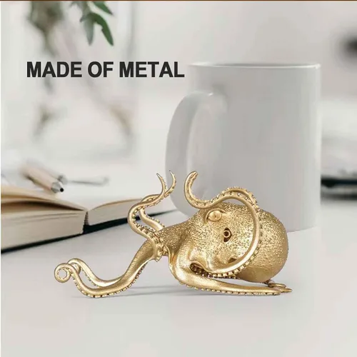 Vista 3 de Soporte de pulpo para teléfono celular, soporte multifuncional de pulpo, soporte para teléfono, soporte para bolígrafo, estatua de pulpo, escultura