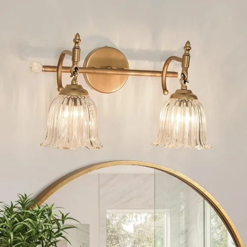 Vista 14 de CVKASH Accesorios de Lámpara de Tocador de Baño de 3 Luces Sobre Espejo, Lámpara de Tocador Moderna Negra con Pantalla de Vidrio, Aplique de Pared