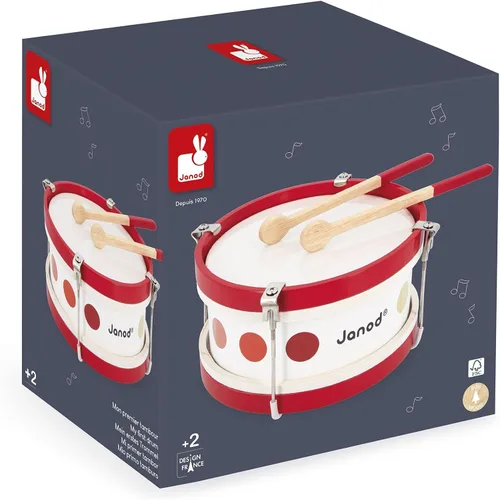 Vista 7 de Janod Conjunto de música infantil de tambor de madera de confeti - A partir de 2 años - J07608