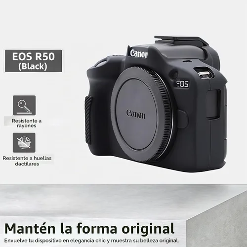 Vista 4 de Funda para EOS R50, Funda protectora de silicona suave para Canon EOS R50 EOSR50 Vlogging Camer, Incluye 2 protectores de pantalla y 1 correa