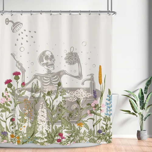 Vista 8 de LGhtyro Juego de Cortina de Ducha Divertida de Dinosaurio para Baño Pequeño 36Wx71H Pulgadas Dibujos Animados Niños Silueta de Dino Sombra de Animal