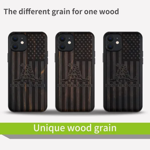 Vista 7 de Carveit Funda magnética de madera para iPhone 12 [madera real dura y TPU suave] a prueba de golpes, funda de madera única y elegante compatible