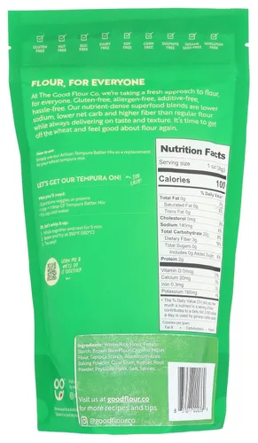 Vista 2 de Good Flour Co. Mezcla de tempura artesanal, sin gluten, crujiente, fácil de usar, 1 libra