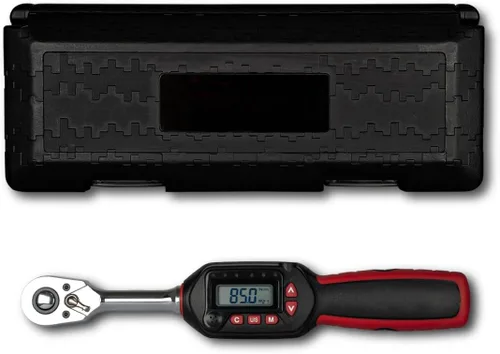 Vista 5 de Tapha Tools, llave dinamométrica digital de 3/8 pulgadas, rango de torque de 3.1-62.7 pies-libras (4.2-85 N-m), precisa a ±2%, doble dirección
