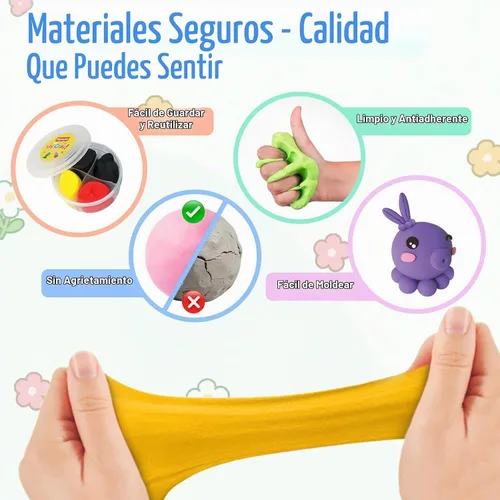 Vista 4 de Kit de arcilla seca al aire para niños: 12 animales arcilla