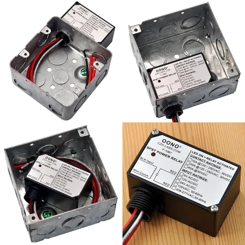 Vista 6 de Módulo de relé de potencia AC/DC 12V SPST 20Amp 250Vac/30Vdc, carcasa de plástico y precableado