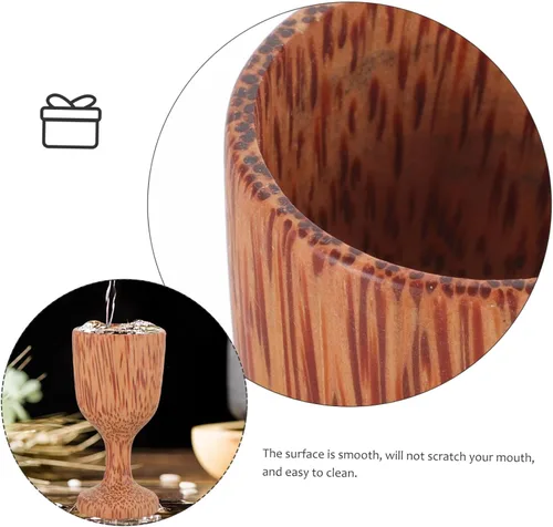 Vista 3 de BESPORTBLE Elegante copa decorativa de madera de agua taza de cóctel de madera ideal para picnic barbacoas