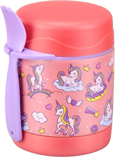 Vista 14 de Howeemo Termo para sopa de 10 oz para alimentos calientes para niños, tarro de almuerzo para niños con cuchara, contenedores aislados, a prueba