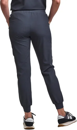 Vista 5 de Green Town Conjunto de ropa quirúrgica para mujer, pantalón deportivo y parte superior con cuello en V, 5 bolsillos, cintura de yoga, uniforme
