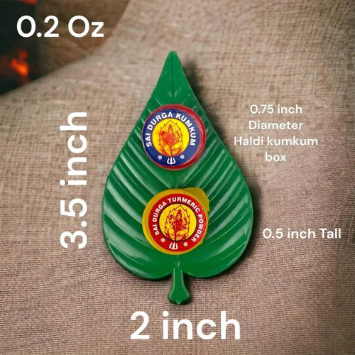Vista 4 de LOVENSPIRE Haldi Kumkum - Juego de hojas de paquete (paquete de 10) decorativo de cúrcuma y sindoor combo para Pooja, regalo tradicional indio