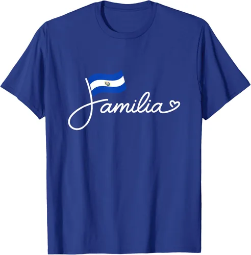 Vista 23 de El Salvador Familia - Camiseta con texto en inglés "La Familia de la Bandera Salvadoreña
