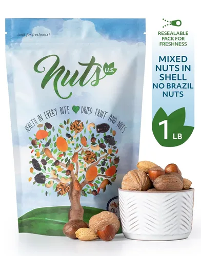 Vista 3 de NUTS U.S. – Nueces Mixtas en Cáscara (Almendras, Nueces, Avellanas, Pacanas) Sin Colorantes Añadidos y Sin Sabores Artificiales Sabor Fresco
