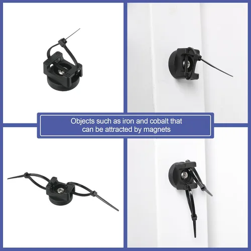 Vista 4 de Yookeer 120 piezas de soporte magnético para cables, multiusos, bases magnéticas de gestión de cables con cremallera resistente, montaje de bridas