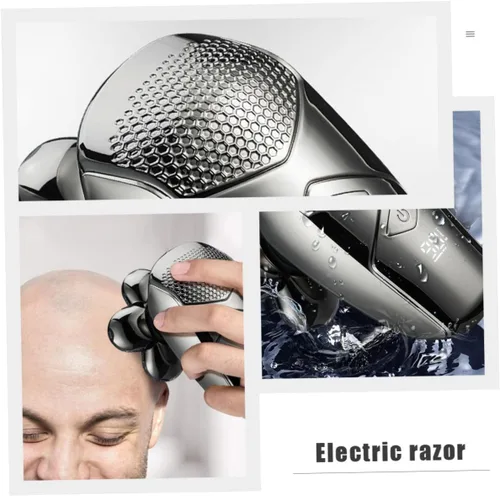 Vista 2 de Beaupretty Afeitadora eléctrica recargable para hombre, 6 cabezales para recortadora de pelo, afeitadora de barba
