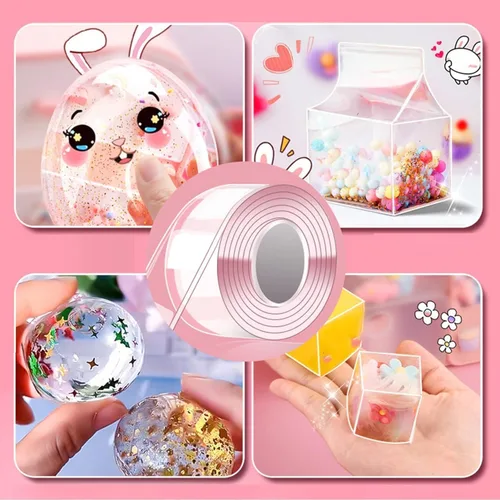 Vista 4 de 1 pieza de burbujas creativas de nanocinta, múltiples métodos de juego para el desarrollo intelectual, nano cinta de amasar, doble cara nano