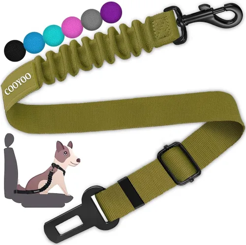 Vista 21 de COOYOO cinturón de seguridad retráctil y ajustable para perro, juego de 3 piezas, cinturón de nailon para vehículo, para que tu mascota esté segura