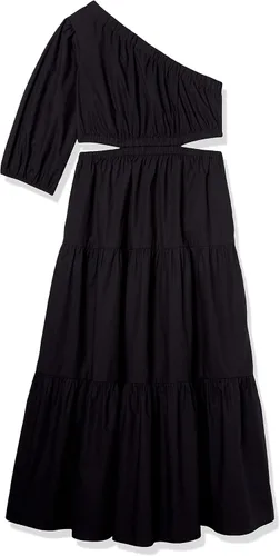 Vista 6 de The Drop Womens April One Shoulder Cut-Out Tiered Midi Dress