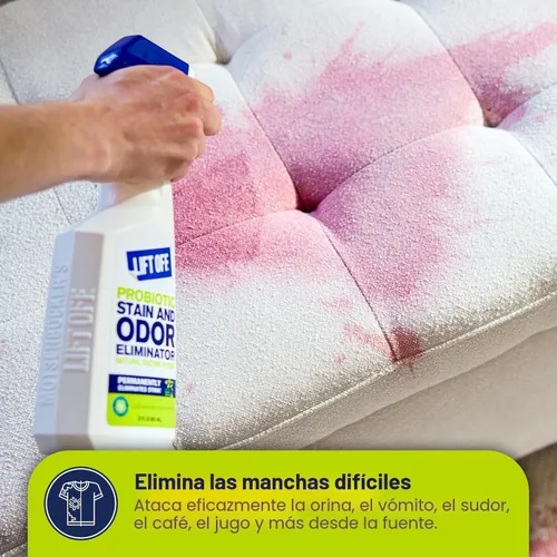 Vista 5 de Lift Off 45006 - Spray probiótico para eliminar manchas y olores, potente limpiador de alfombras con enzimas naturales y eliminador de olores