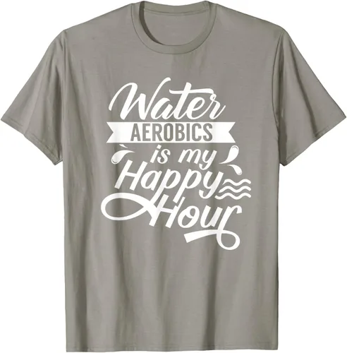 Vista 30 de Water Aerobics Is My Happy Hour Hobby Instructor Aqua Camiseta Negro