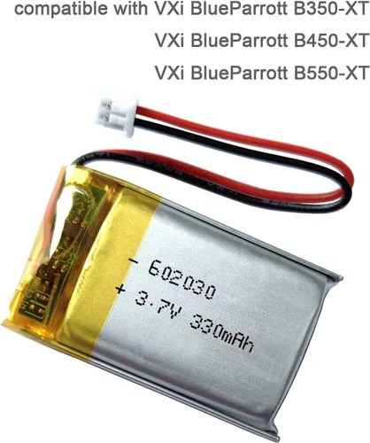 Vista 5 de Batería 602030, batería de repuesto de 330 mAh para auriculares Bluetooth VXI BlueParrott B350-XT B450-XT, auriculares Bluetooth B550-XT, compatible