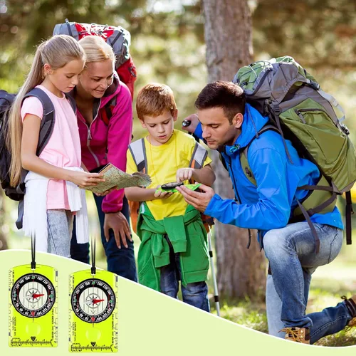 Vista 7 de Geiserailie Brújula de orientación acrílica Senderismo Mochilero Mapa de lectura Brújula para navegación y supervivencia Exploración al aire libre